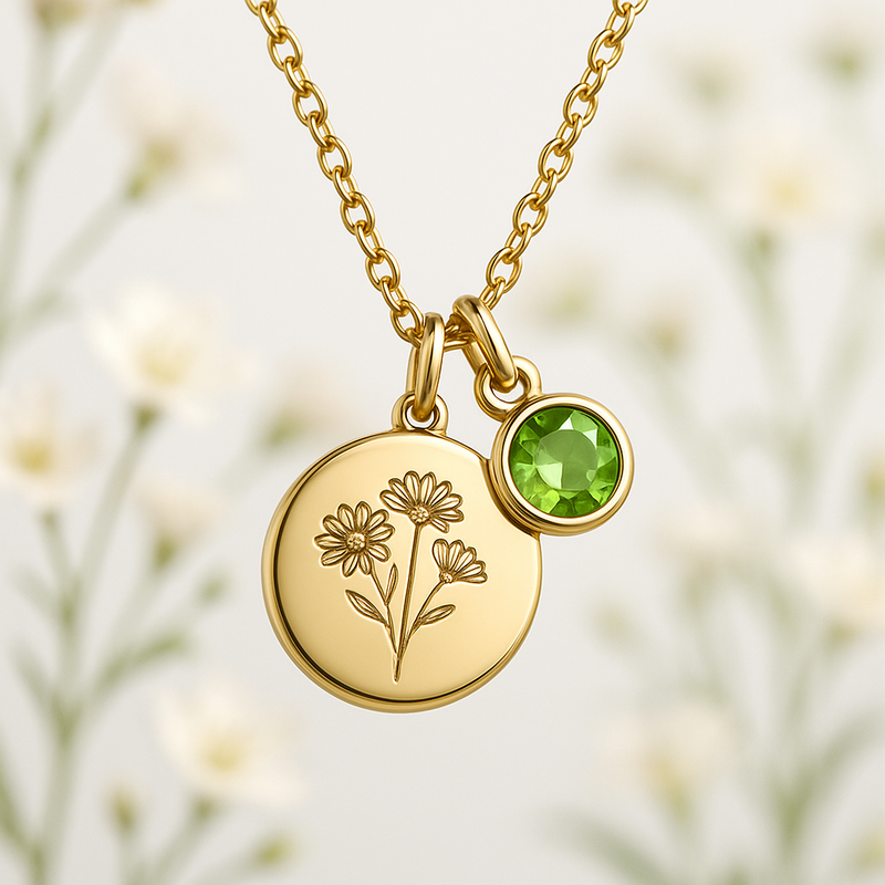 Custom Birth Month Flower Birthstone Charm Necklace: Boost Your Brand with Personalized, Durable Jewelry Manufacturing