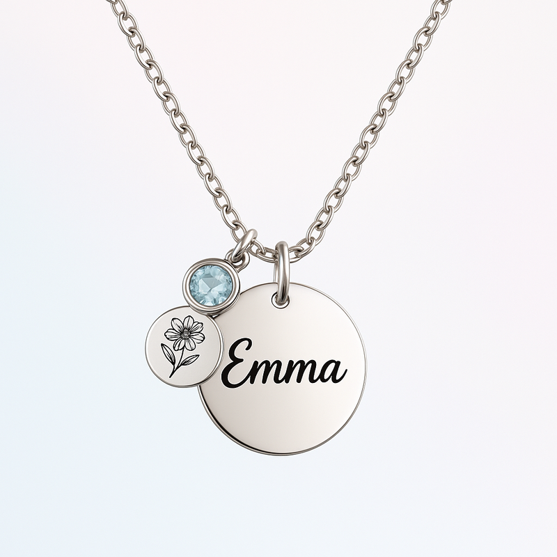 Boost Your Jewelry Business with Custom Birth Month Flower Birthstone Charm Necklace: Wholesale Stainless Steel Solutions