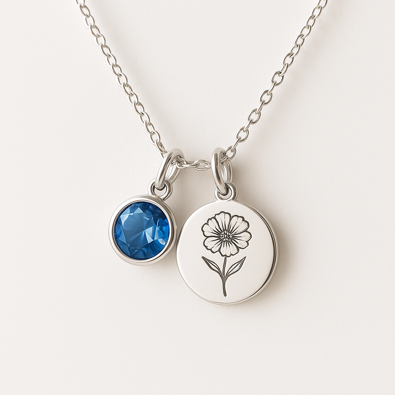 Boost Your Jewelry Business with Custom Birth Month Flower Birthstone Charm Necklaces: Low MOQ & OEM/ODM Ready