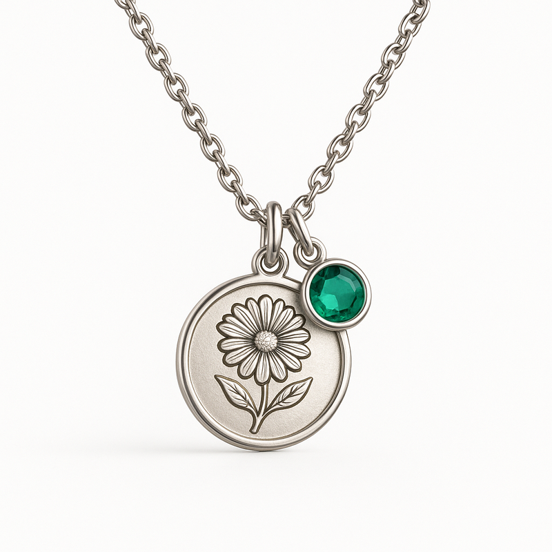 Boost Business with Custom Birth Month Flower Birthstone Charm Necklace Manufacturing: Low MOQ, High Demand