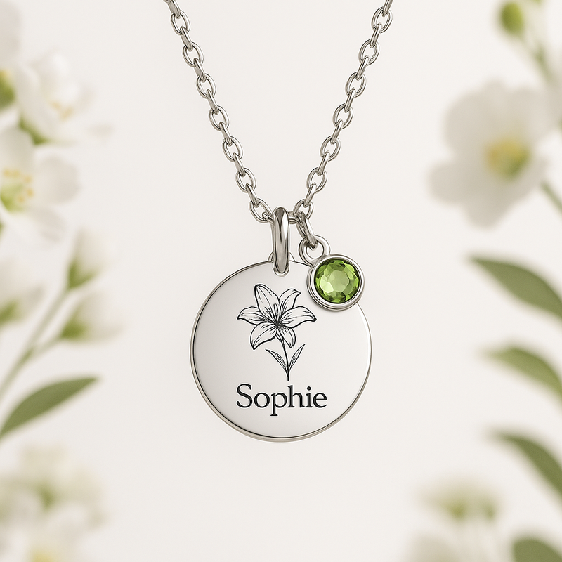 Custom Birth Month Flower Necklace Manufacturing: Boost Business with Personalized Birthstone Charm Jewelry in Stainless Steel