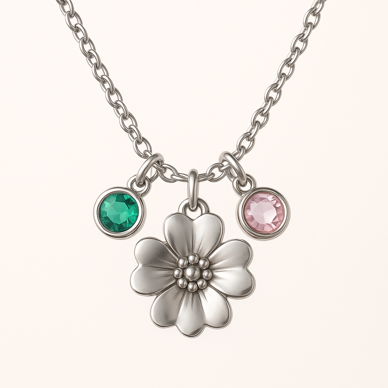 Custom Birthstone Charm Necklace Manufacturing: Unlock Growth with Low MOQ, Trendy Flower-Inspired Designs