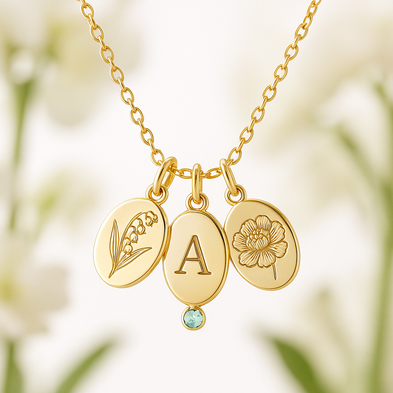 Custom Birth Month Flower Birthstone Charm Necklace: The Perfect Personalized Jewelry for Moms and Wholesale Retailers
