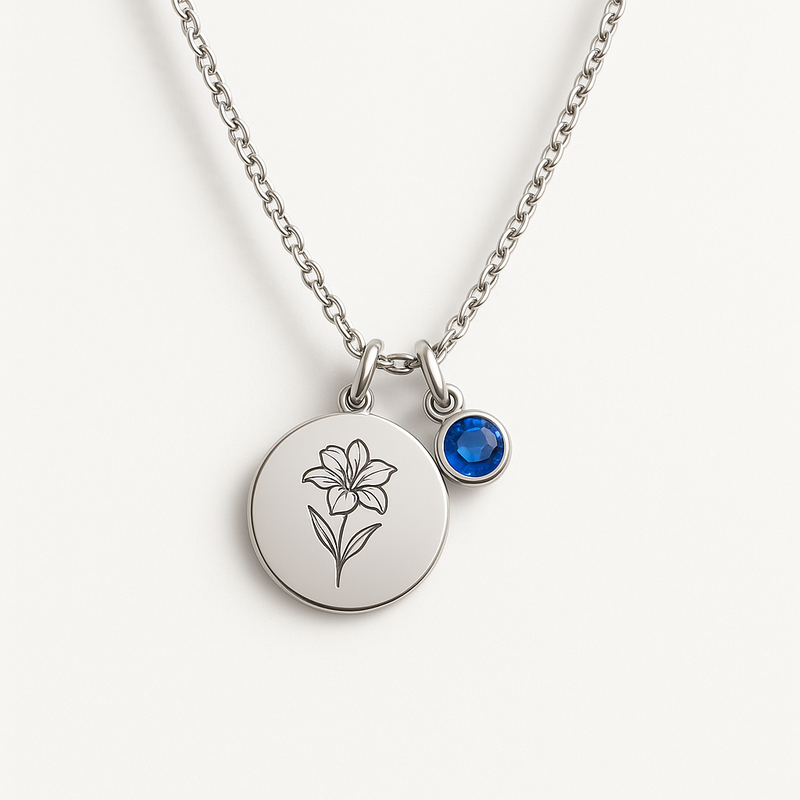 Boost Sales with Custom Birth Month Flower Birthstone Charm Necklace Manufacturing: Low MOQ & High Demand