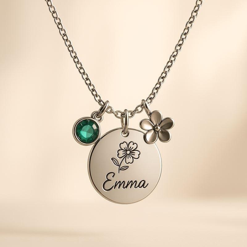 Custom Birth Month Flower Birthstone Charm Necklace: A Personalized Jewelry Gift Solution for Wholesale Businesses