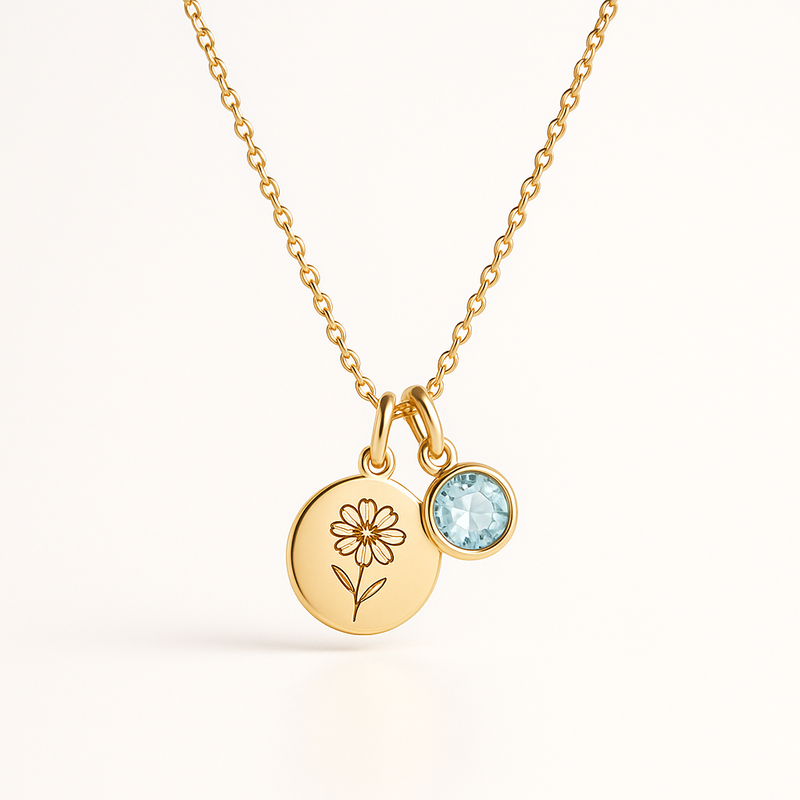 Custom Birth Month Flower Birthstone Charm Necklace: A Trendy Customization Option for Wholesale Jewelry Brands