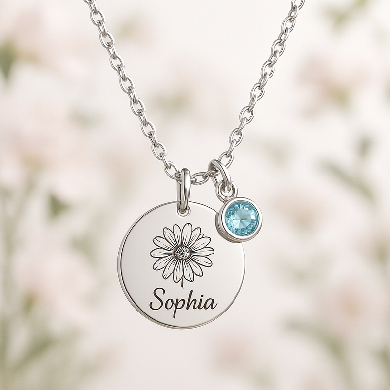 Boost Jewelry Sales with Custom Birth Month Flower Birthstone Charm Necklace: OEM Design & Low MOQ Benefits