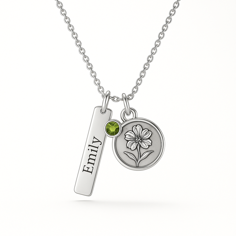 Custom Birth Month Flower Birthstone Charm Necklace: OEM/ODM Design Solutions for Wholesale Jewelry Growth