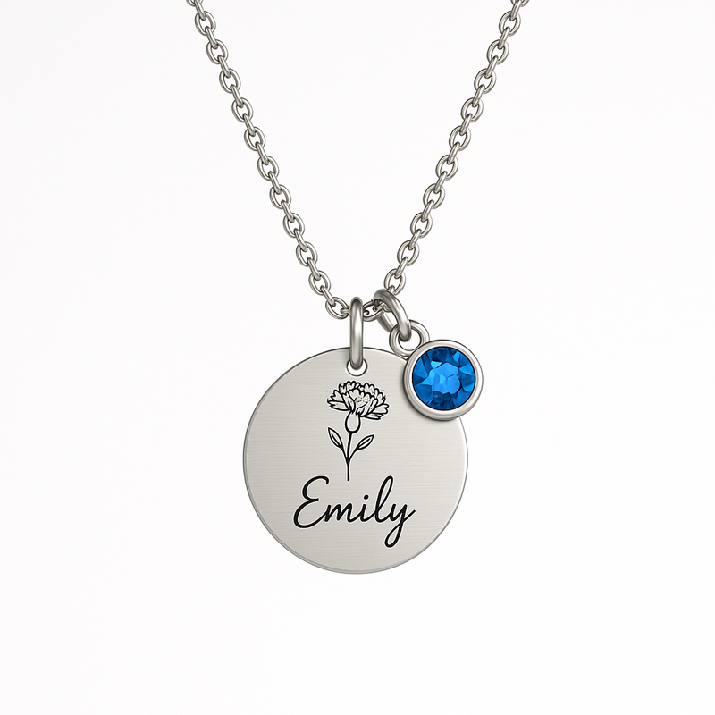 Boost Your Jewelry Brand with Custom Birth Month Flower Birthstone Charm Necklaces: OEM Stainless Steel Solutions