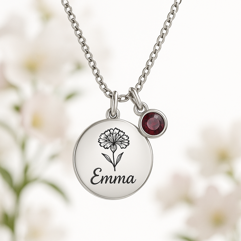 Custom Birth Month Flower Birthstone Charm Necklace Manufacturing: Boost Your Jewelry Business with Personalized Floral Name Designs