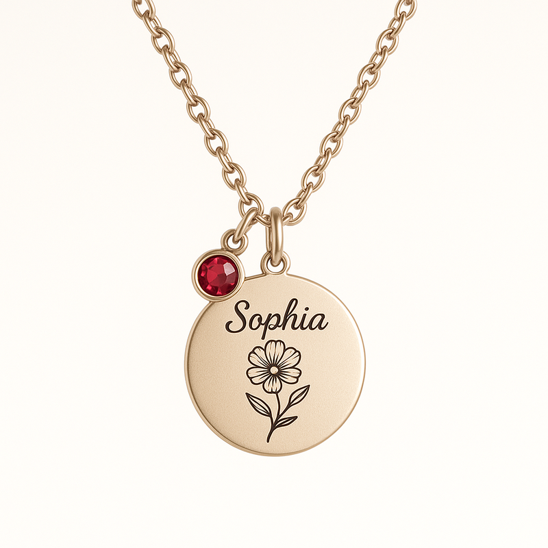 Custom Birthstone Charm Necklace Manufacturing: Boost B2B Sales with Personalized Floral Pendant Designs