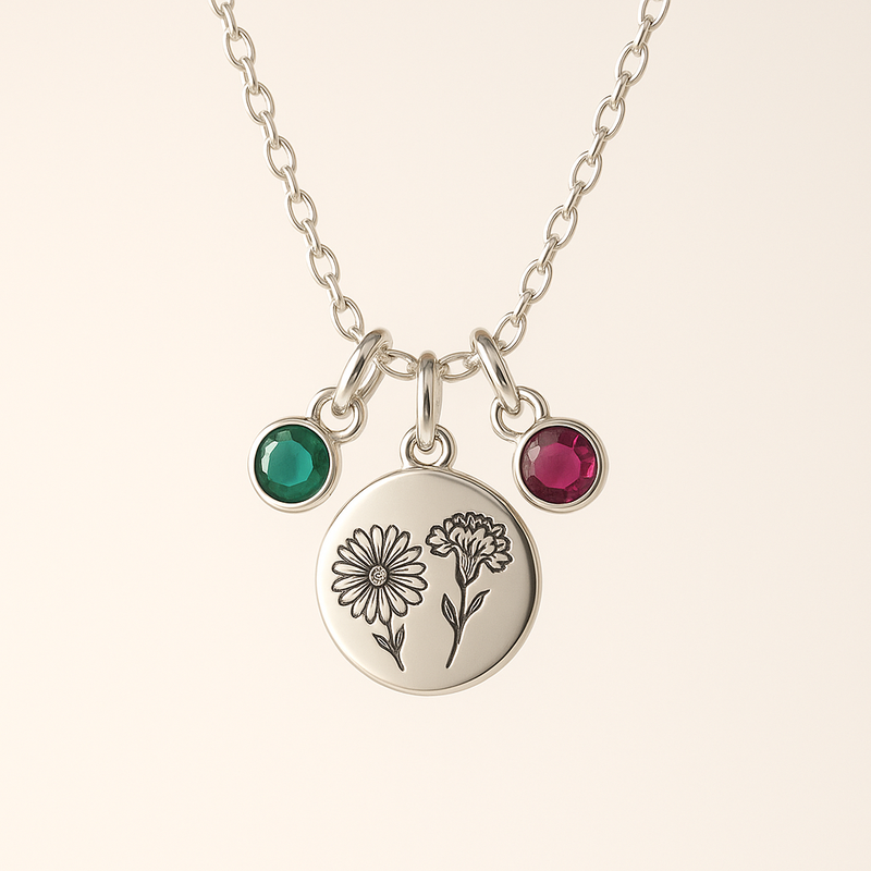 Unlock Business Growth with Custom Birth Month Flower Birthstone Charm Necklace Manufacturing: Personalized Pendants for Retailers