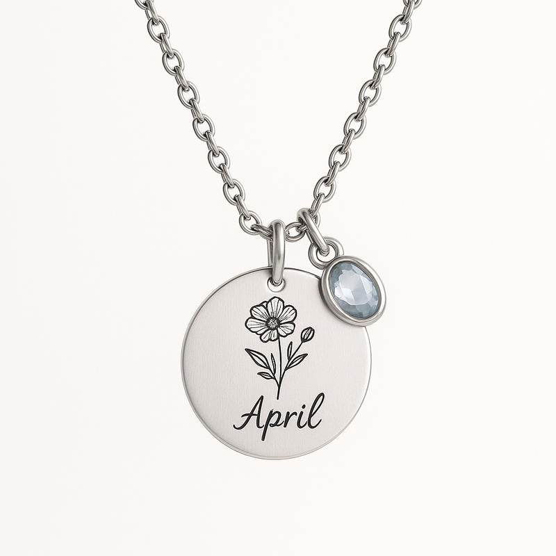 Custom Birth Month Flower Birthstone Charm Necklace: Boost Wholesale Jewelry Sales with Personalized Designs