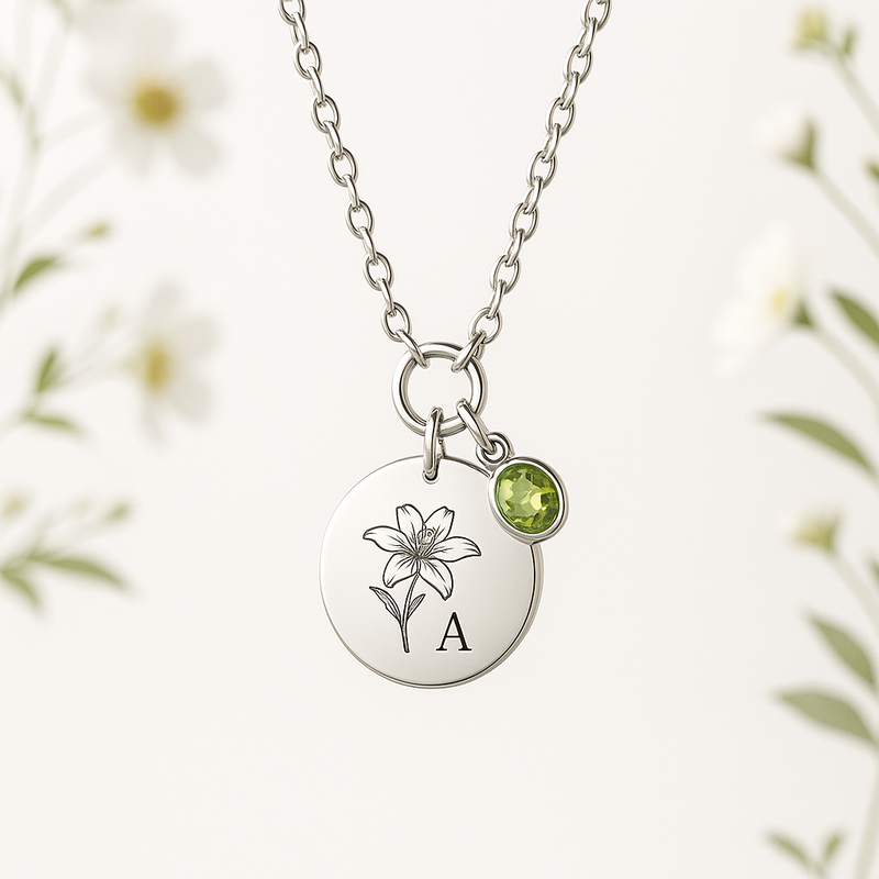 Boost Your Jewelry Brand with Custom Birth Month Flower Birthstone Charm Necklace: OEM Manufacturing for Growth