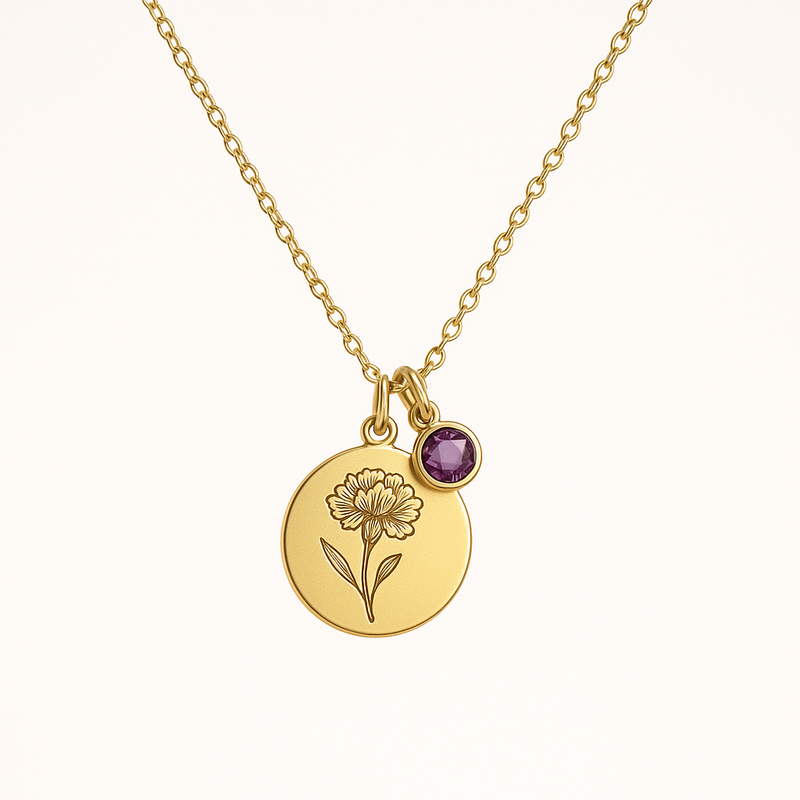 Boost Your Jewelry Brand with Custom Birth Month Flower Birthstone Charm Necklace Manufacturing