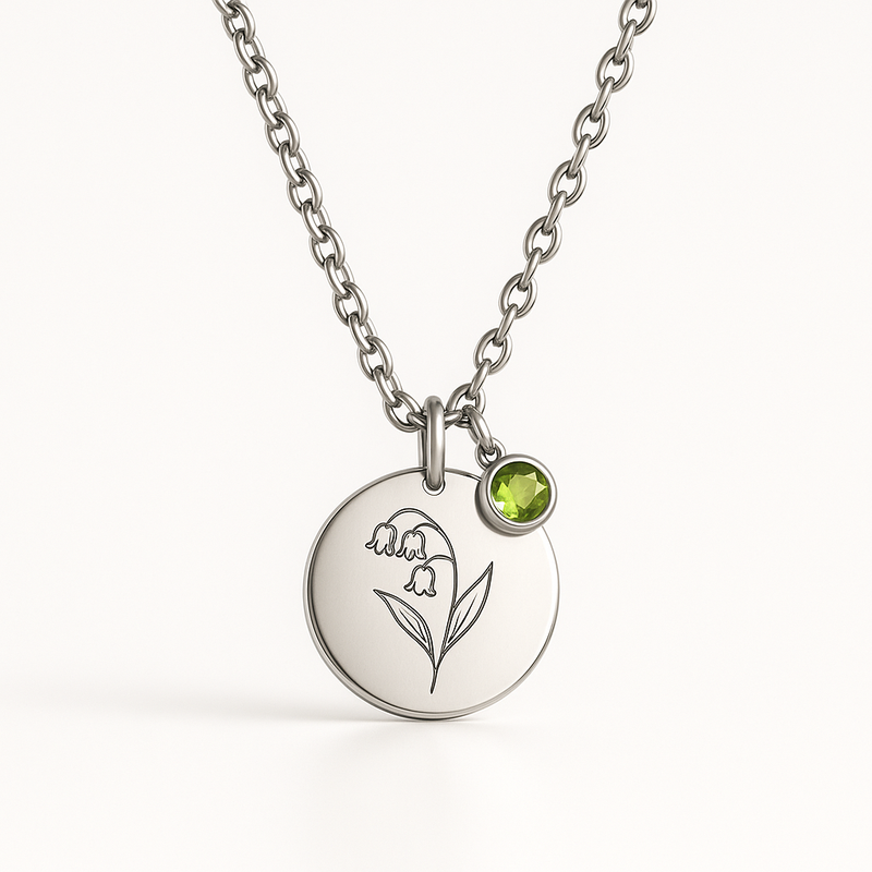 Custom Birth Month Flower Birthstone Charm Necklace: Boost B2B Sales with Durable, Low-MOQ Jewelry Solutions