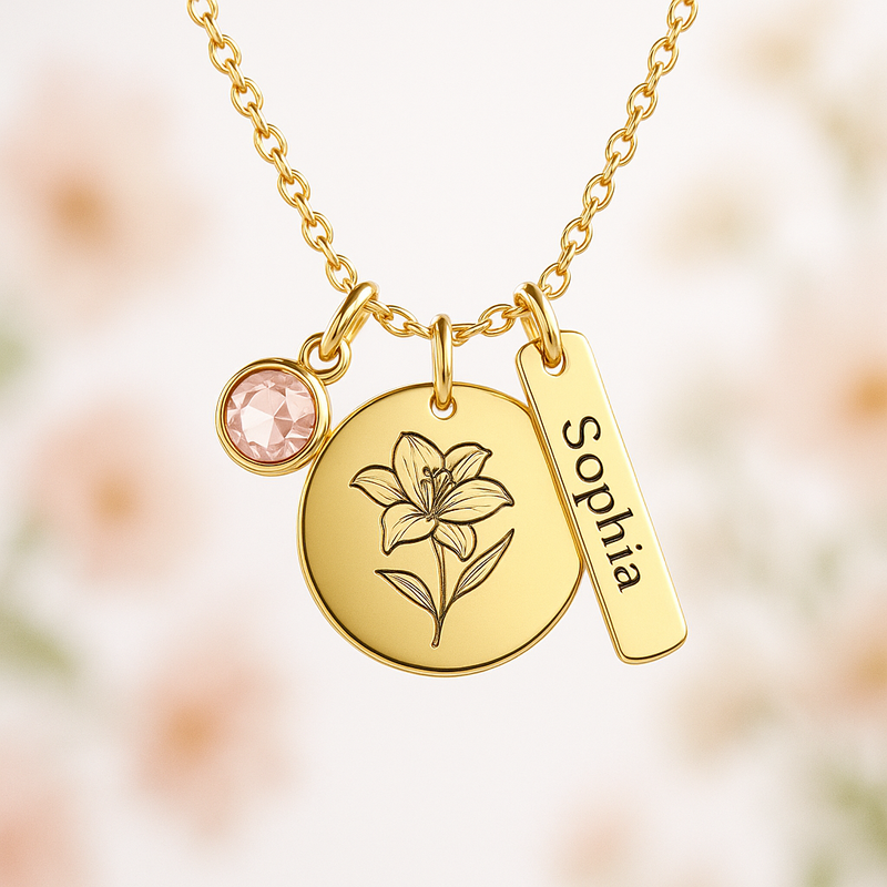 Custom Birthstone Flower Necklace: Unlocking Wholesale Growth Through Personalized and Engraved Jewelry Manufacturing