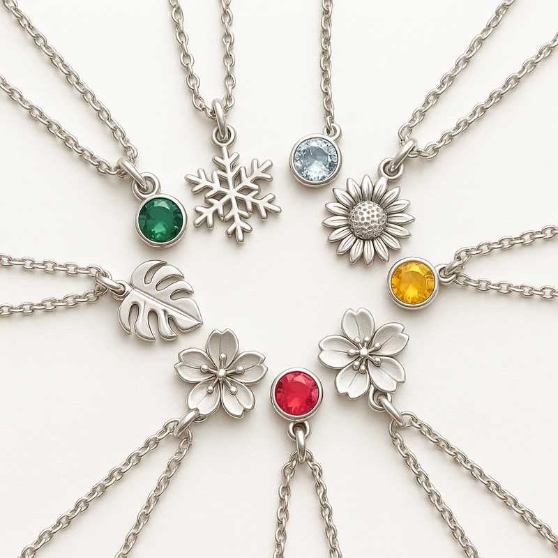 Celebrate Every Season: Custom Birthstone & Flower Charm Necklaces Celebrate Every Season: Custom Birthstone & Flower Charm Necklaces - Featured Image