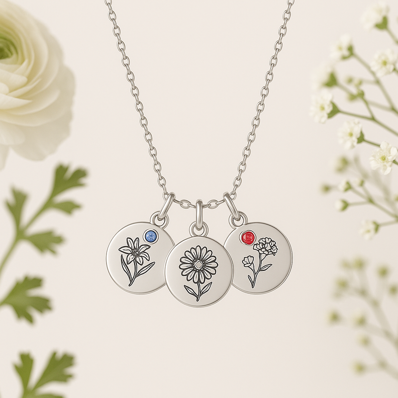 Boost Business with Custom Birth Month Flower Birthstone Charm Necklaces: Low MOQ, High-Demand Jewelry Manufacturing