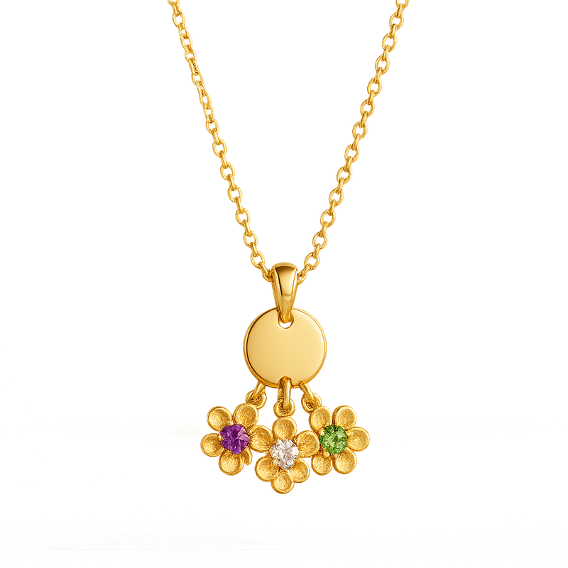 Custom Birthstone Flower Charm Necklace: The Perfect Personalized Birth Month Jewelry Gift for Your Customers