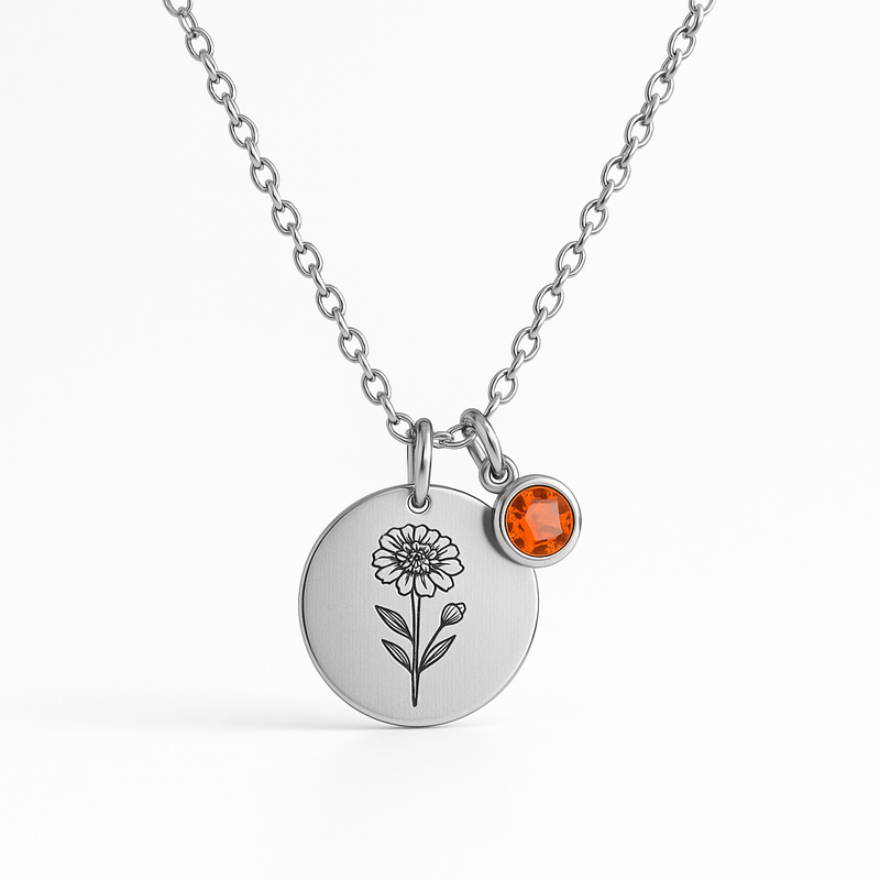 Custom Birth Month Flower Birthstone Charm Necklace: Boost Your Jewelry Brand with High-Margin Personalized Designs