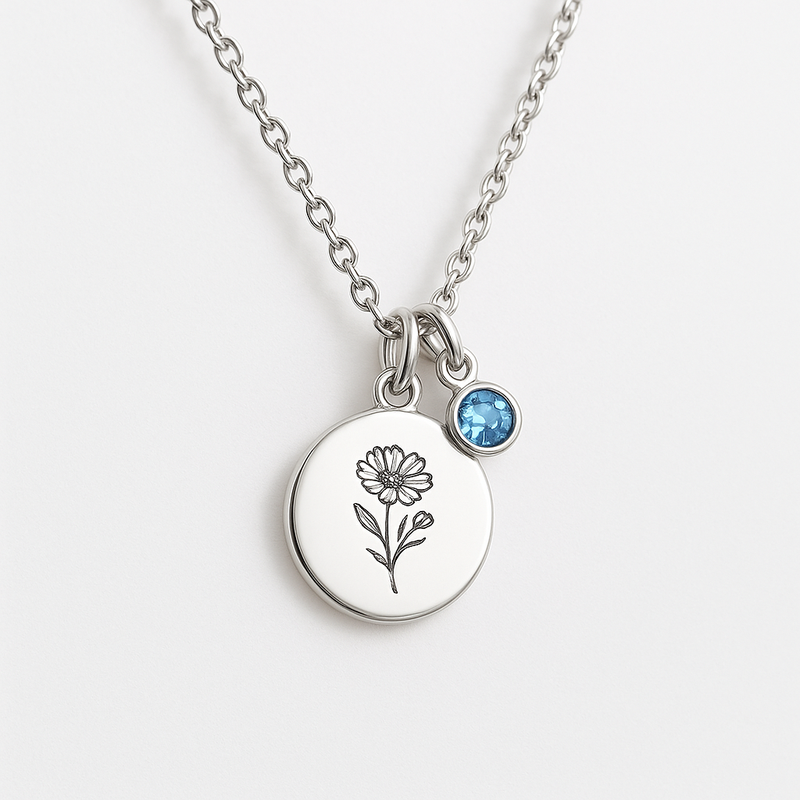 Boost Your Jewelry Business with Custom Birth Month Flower Birthstone Charm Necklace: Wholesale, Durable & Personalized