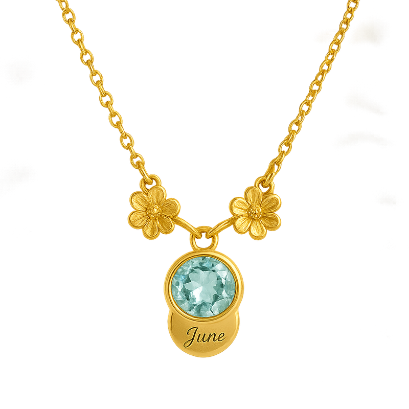 Custom Birthstone Flower Necklace: Boost Your Jewelry Brand with Handmade Floral Charm Jewelry at Low MOQ