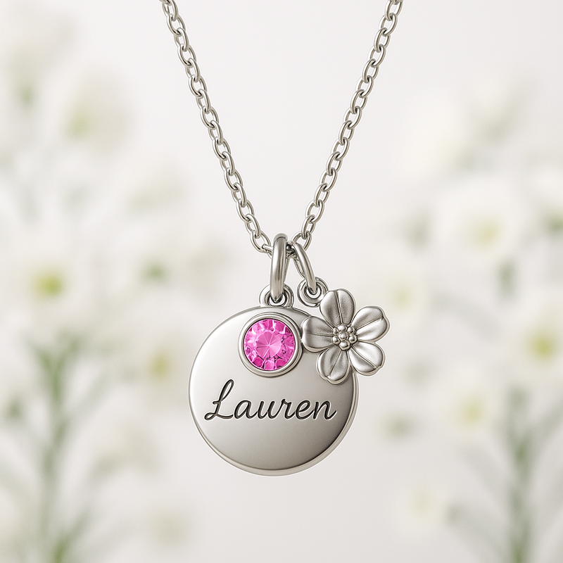 Custom Birthstone Flower Charm Necklace: Boost Sales with Personalized Jewelry & Low MOQ Manufacturing