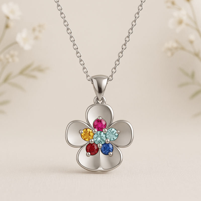 Custom Birthstone Flower Necklace: Boost Your Jewelry Business with Trendy Personalized Birth Month Designs and Low MOQ Manufacturing