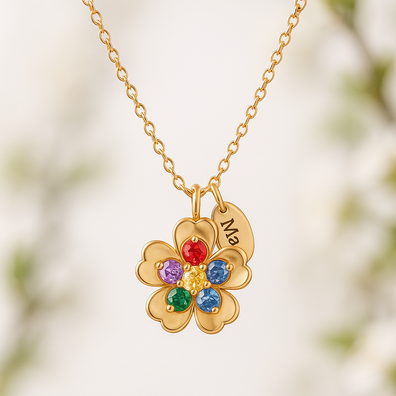 Custom Birthstone Flower Necklace Manufacturing: Boost Your Brand with Personalized Birth Month Charm Jewelry at Low MOQ