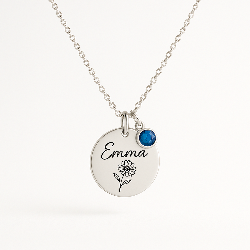 Custom Birthstone Flower Necklace: A Perfect Option for Personalized Birth Month Charm Jewelry and Custom Birth Month Flower and Stone Necklaces