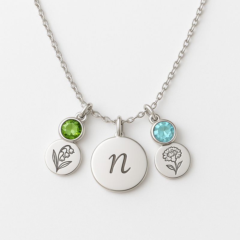 Custom Birth Month Flower Birthstone Charm Necklace: Elevate Your Jewelry Brand with Personalized Birthstone Flower Jewelry for Wholesale Success