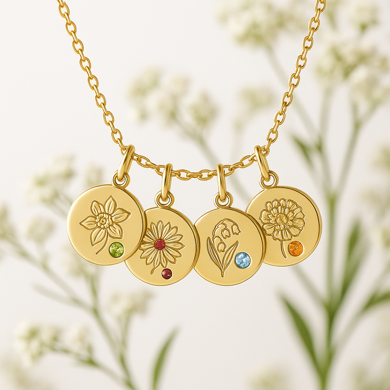 Custom Birth Month Flower Birthstone Charm Necklace: The Rising Trend of Personalized Floral Birthstone Jewelry for Wholesale Clients