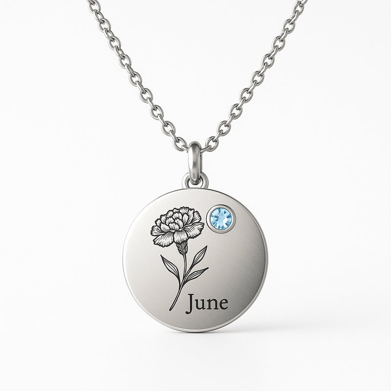 Custom Birth Month Flower Necklace: Boost Sales with Personalized Birthstone Jewelry in Stainless Steel Manufacturing