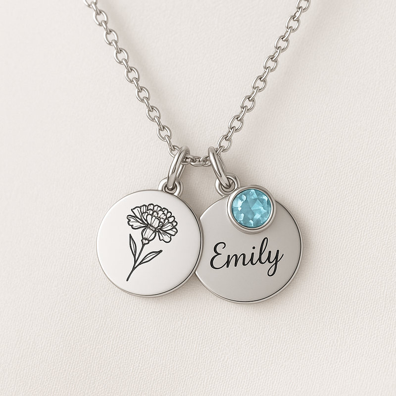 Enhance Your Jewelry Business with Custom Birth Month Flower Necklace, Personalized Birthstone Charm Necklace, and Birthstone Flower Charm Jewelry