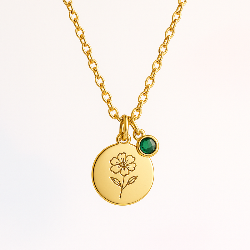 Boost Your Brand with Custom Birth Month Flower Birthstone Charm Necklace: Low MOQ OEM/ODM Jewelry Solutions