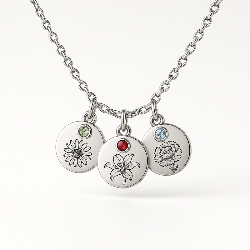 Boost Business Growth with Custom Birth Month Flower Birthstone Charm Necklace Manufacturing: Low MOQ & High ROI