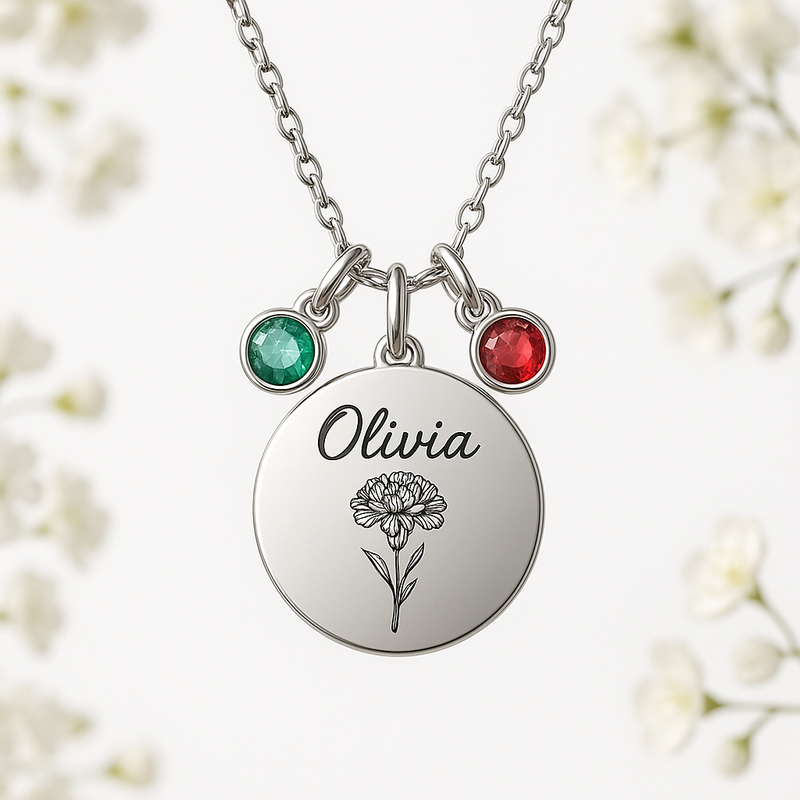 Custom Birthstone Charm Necklace: A Profitable Opportunity for OEM/ODM Jewelry Businesses with Personalized Birth Month Flower Necklace and Custom Birthstone and Flower Jewelry