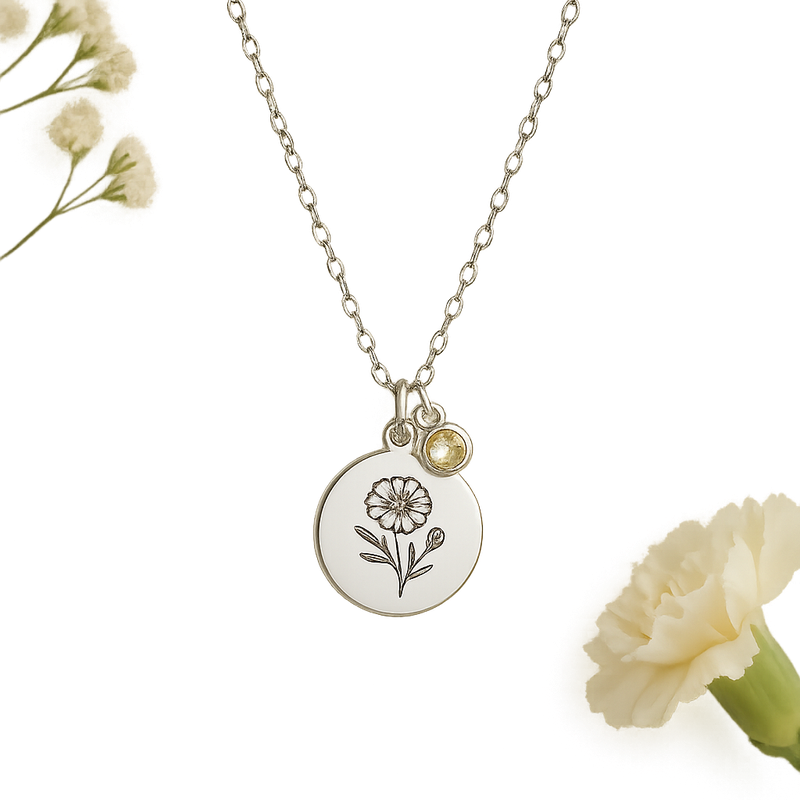Custom Birth Month Flower Birthstone Charm Necklace: The Perfect Choice for Personalized Birthstone Flower Jewelry for Your Wholesale Business