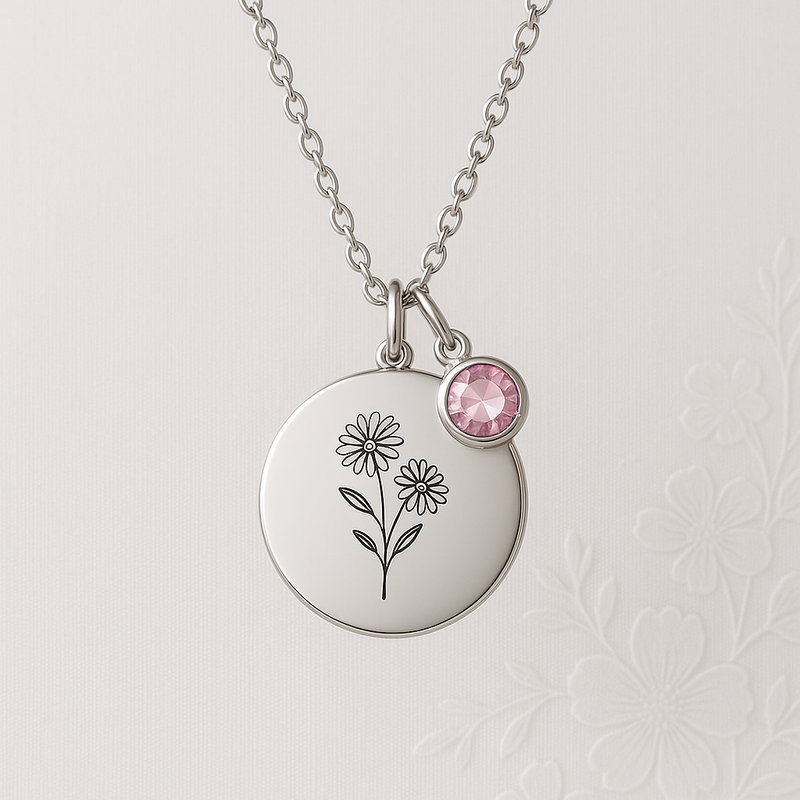 Custom Birth Month Flower Birthstone Charm Necklace: Boost Business with Personalized Floral Jewelry Manufacturing