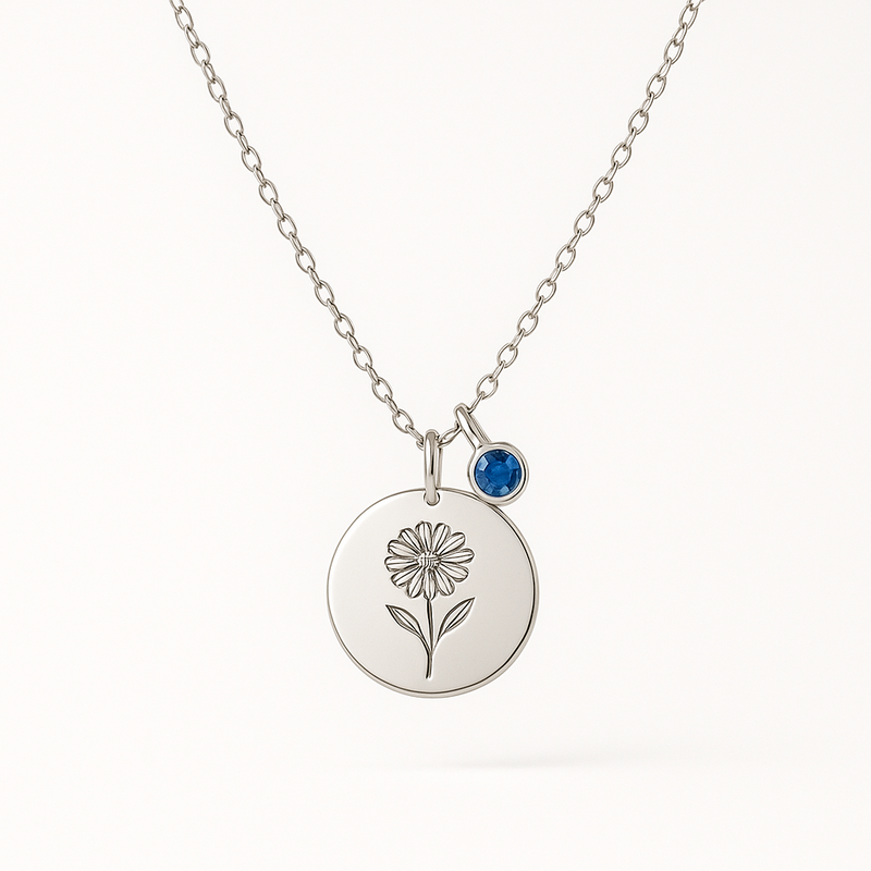 Custom Birth Month Flower Birthstone Charm Necklace: OEM Jewelry Solutions for Durable, Low MOQ Personalization