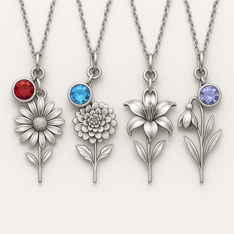 Celebrate Every Season: Custom Birthstone & Flower Charm Necklaces Celebrate Every Season: Custom Birthstone & Flower Charm Necklaces - Featured Image
