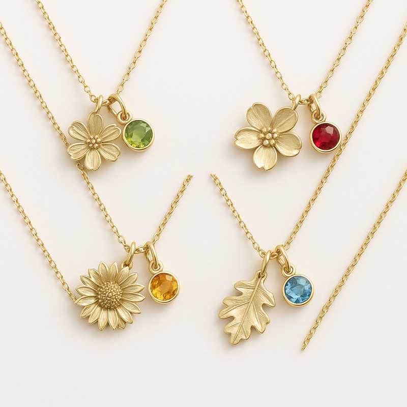 Celebrate Every Season with Custom Birthstone & Flower Necklaces Celebrate Every Season with Custom Birthstone & Flower Necklaces - Featured Image