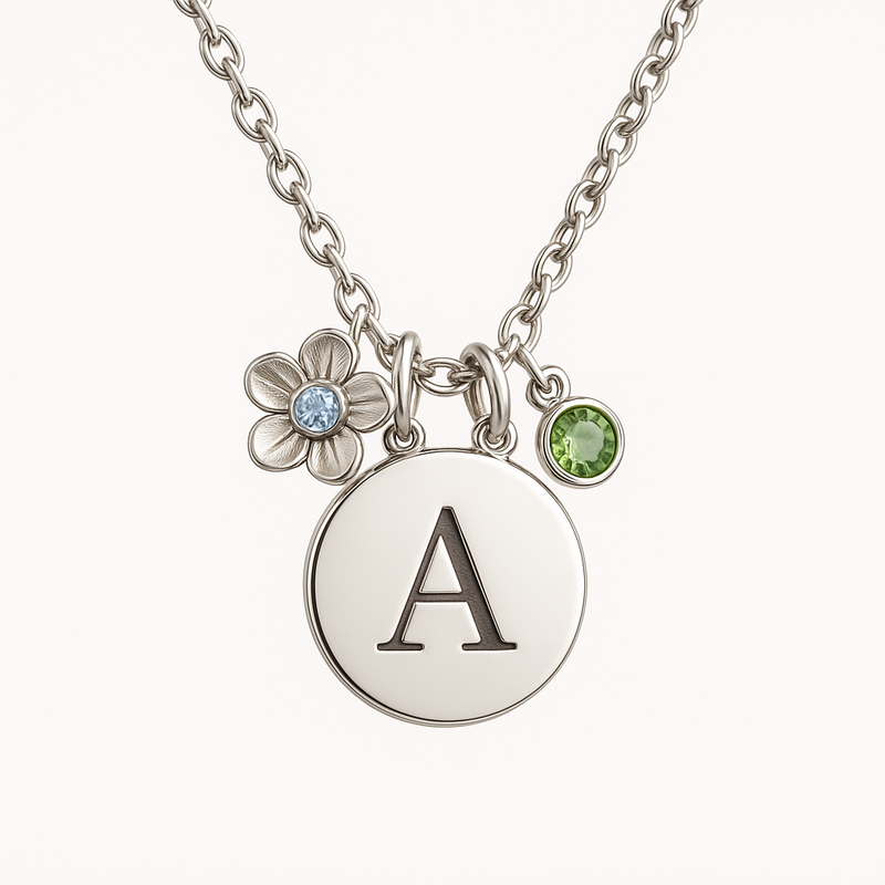 Custom Birthstone Flower Charm Necklace: A Personalized Birth Month Jewelry Gift for Your Customers