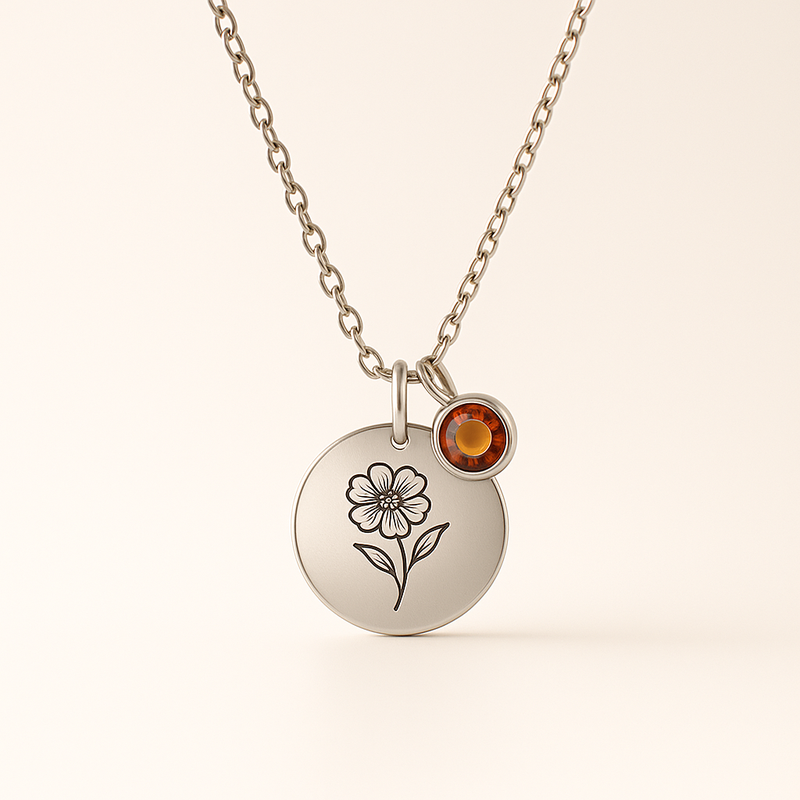 Custom Birth Month Flower Birthstone Charm Necklace: The Perfect Personalized Jewelry for Business Growth in the Stainless Steel Jewelry Industry