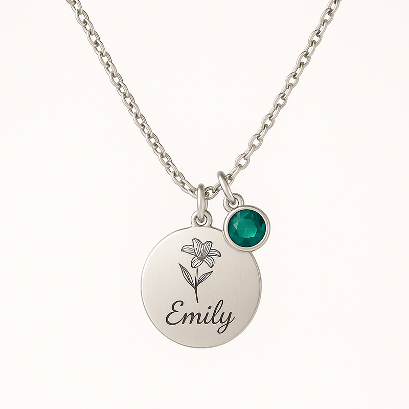 Custom Birth Month Flower Birthstone Charm Necklace: Boost Your Jewelry Brand with Low MOQ & High Customization