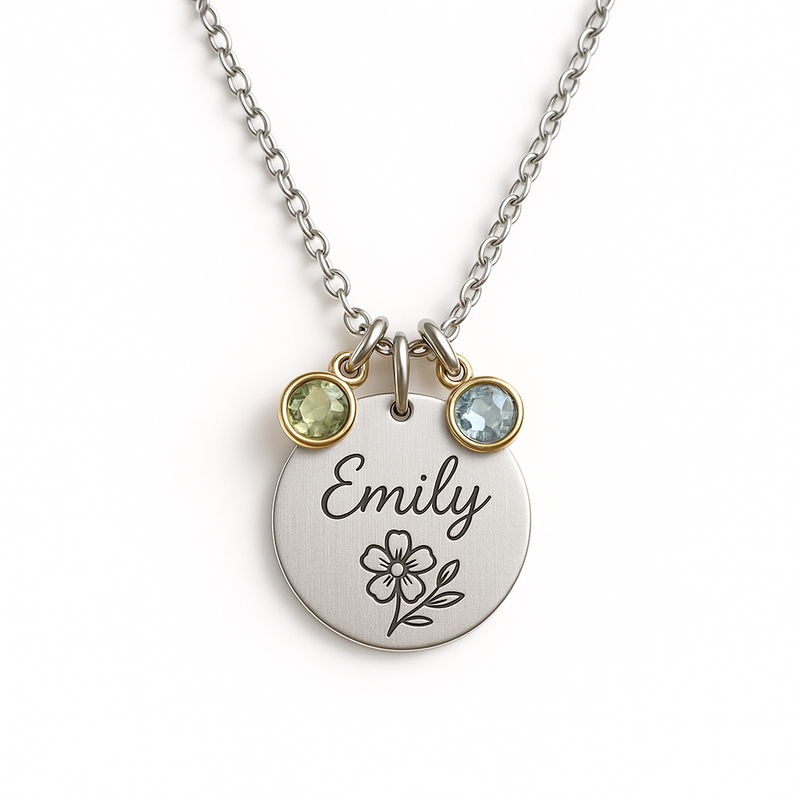 Custom Birthstone Charm Necklace: Wholesale Solutions for Personalized Birthstone Flower Necklaces and Birth Month Flower Necklaces
