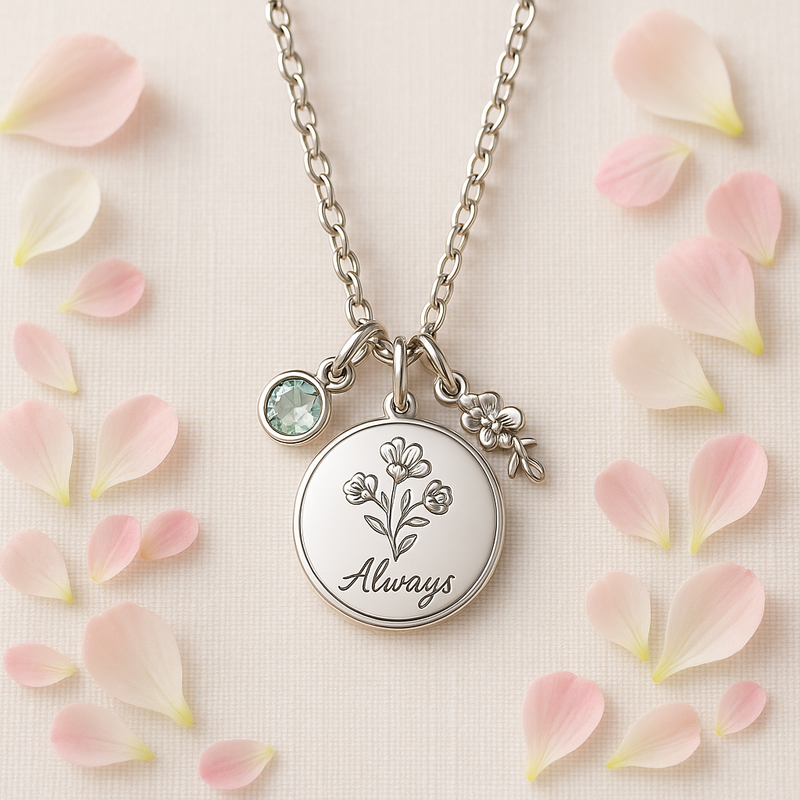 Custom Birthstone Flower Charm Necklace: Boost B2B Growth with Trendy Personalized Jewelry Manufacturing