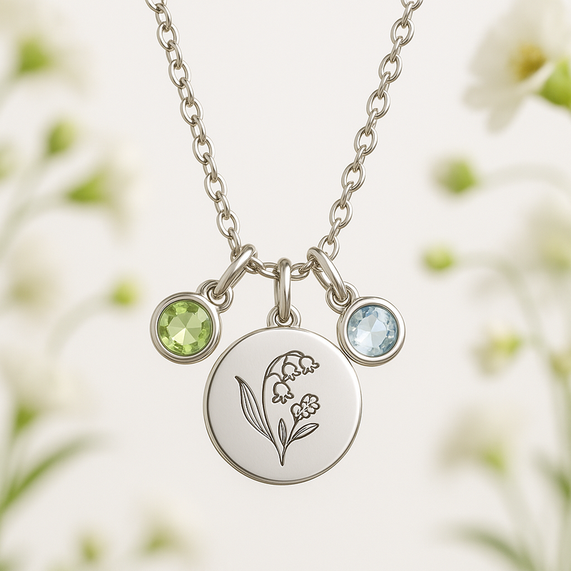 Custom Birth Month Flower Birthstone Charm Necklace Trends: Wholesale Stainless Steel Solutions for Jewelry Brands