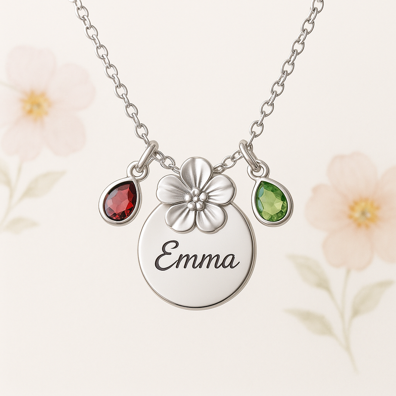 Custom Birthstone Flower Necklace: Boost Wholesale Sales with Personalized Birth Month Charm Jewelry Manufacturing